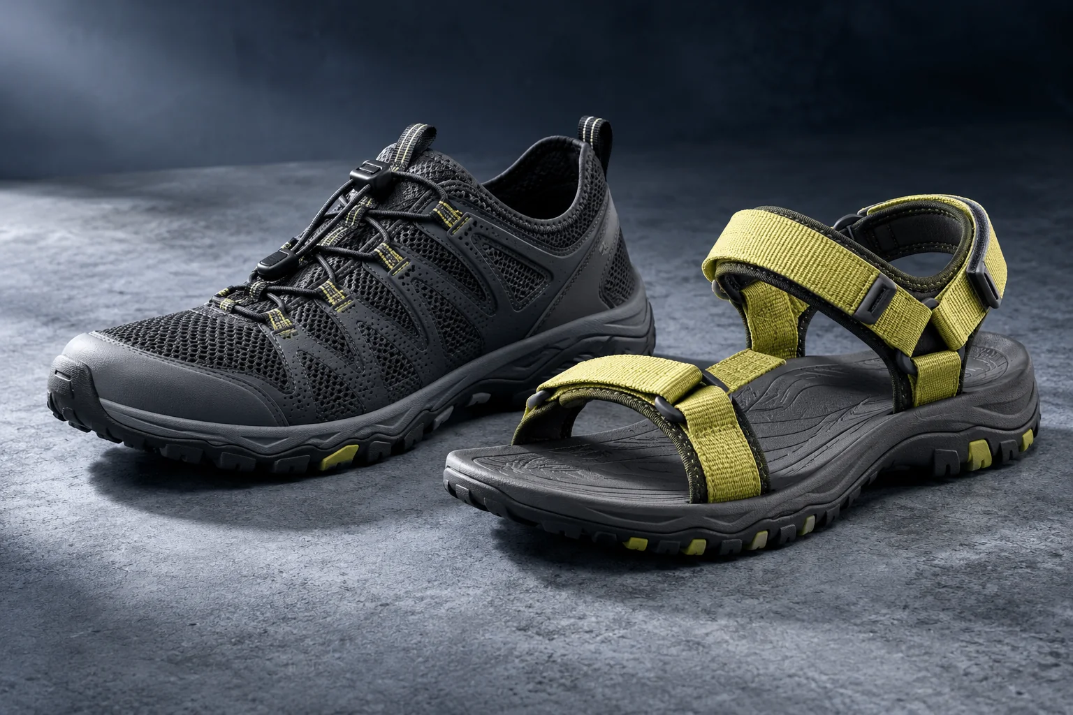Design concepts: a technical water shoe and an outdoor sandal